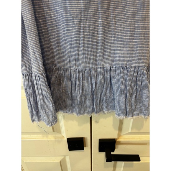 Beachlunchlounge Striped Tank Top Ruffle Hem Sleeveless Casual Blue Size M - Picture 4 of 5